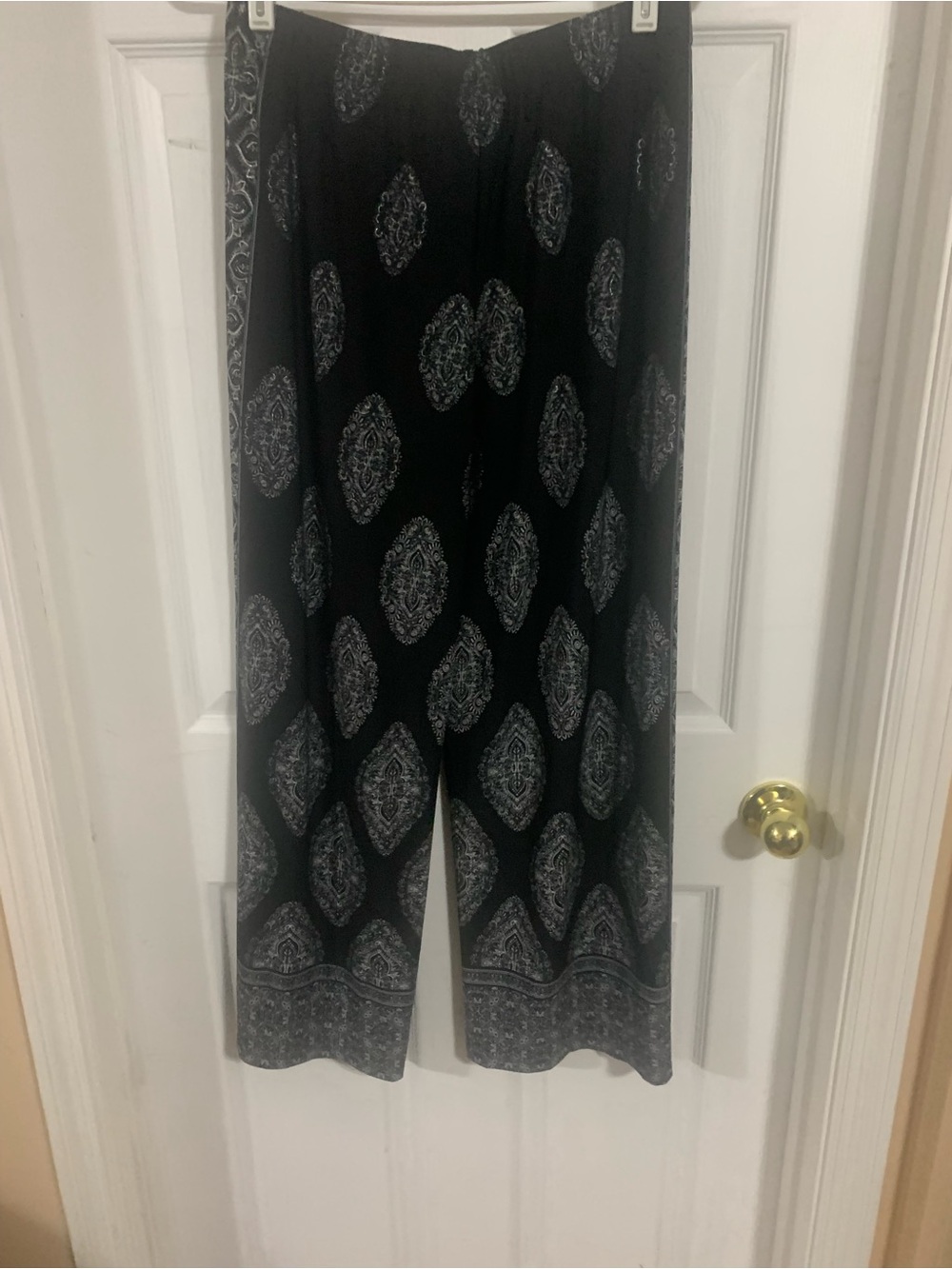 Susan Graver Black Wide-Leg Printed Palazzo Pants